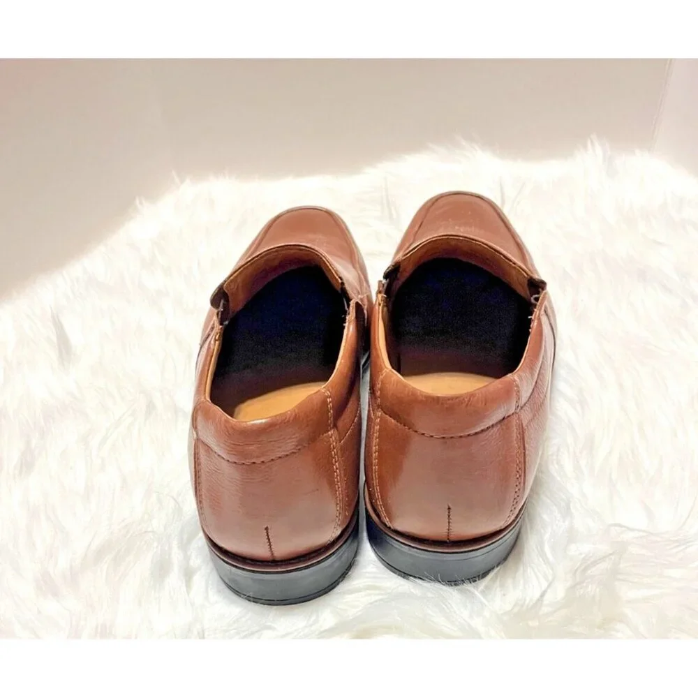 Nordstrom Rack Leather Slip On Dress Shoes Mens Size 11M Brown Absolut Comfort